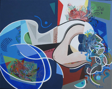 Malerei mit dem Titel "Dormeuse, silence d…" von Claudine Rusz Baud, Original-Kunstwerk, Acryl