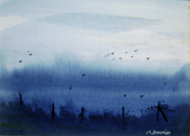 Peinture intitulée "brume-sur-l-etang…" par Jean Claude Baumier ( Maître Pastelliste, Œuvre d'art originale