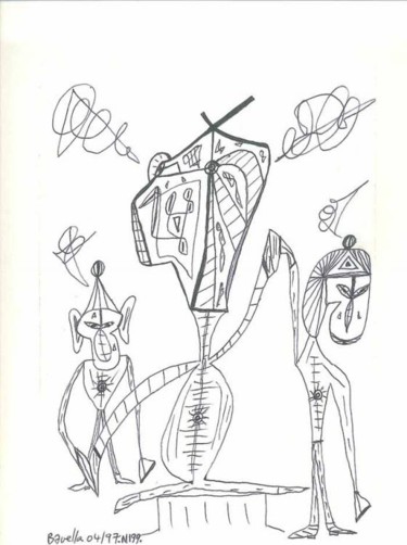 Dessin intitulée "Picasso et ses frèr…" par Laurent Bavella, Œuvre d'art originale