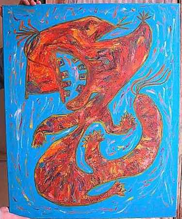 Peinture intitulée "Tigre" par Laurent Bavella, Œuvre d'art originale, Huile