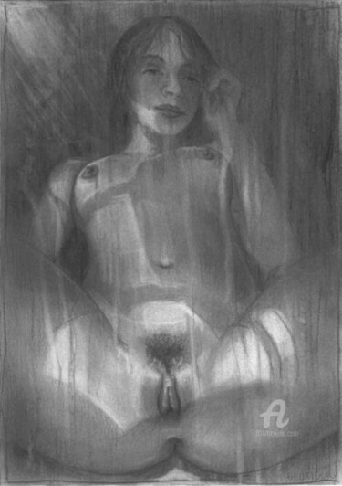 Dessin intitulée "samira portrait ero…" par Delatour, Œuvre d'art originale, Graphite