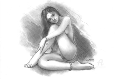 Dessin intitulée "tifany dessin-de nu." par Delatour, Œuvre d'art originale, Graphite