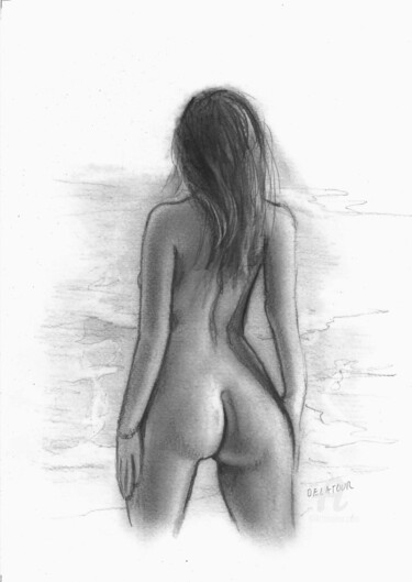 Dessin intitulée "olia dessin de nu" par Delatour, Œuvre d'art originale, Graphite