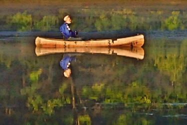 Fotografie getiteld "Lake Ripple Fisherm…" door Bavosi Photoart, Origineel Kunstwerk, Digitale fotografie