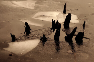 Fotografie mit dem Titel "Ice Wood And Water" von Bavosi Photoart, Original-Kunstwerk, Digitale Fotografie