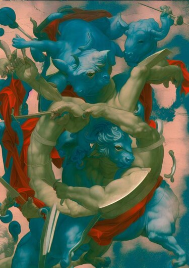 Arts numériques intitulée "The school of Taurus" par Baxter Paisley, Œuvre d'art originale, Image générée par l'IA
