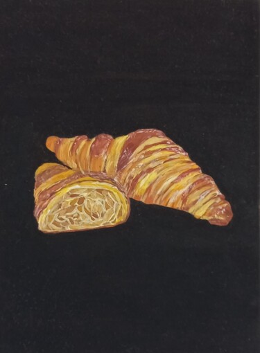 Painting titled "croissants" by Bayan Mahdi, Original Artwork, Acrylic