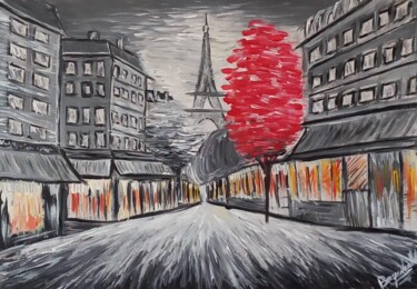 Malerei mit dem Titel "Le Paris De Hugo" von Bayan Mahdi, Original-Kunstwerk, Acryl