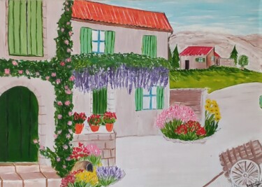 Pintura titulada "My First Cottage Ho…" por Bayan Mahdi, Obra de arte original, Acrílico