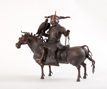Talyn Ezen (Master of the Steppe) Sculpture intitulée "Talyn Ezen (Master…" par Bayaskhalan Bazarov, Œuvre d'art originale, Métaux