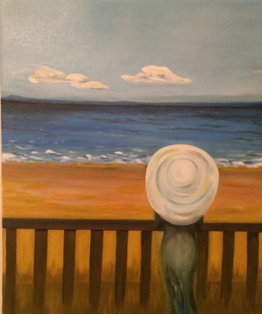 Peinture intitulée "Au bord de la mer" par Valérie Baylard, Œuvre d'art originale, Acrylique