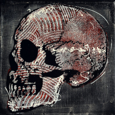 Schilderij getiteld "Memento Mori" door Bayonas, Origineel Kunstwerk, Inkt