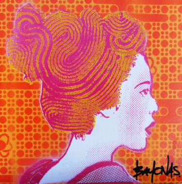Malerei mit dem Titel "Geiko 05" von Bayonas, Original-Kunstwerk, Sprühfarbe