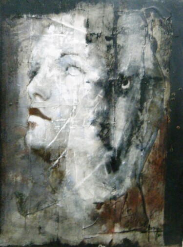 Peinture intitulée "Côté obscure" par Bayou Faiza, Œuvre d'art originale, Acrylique