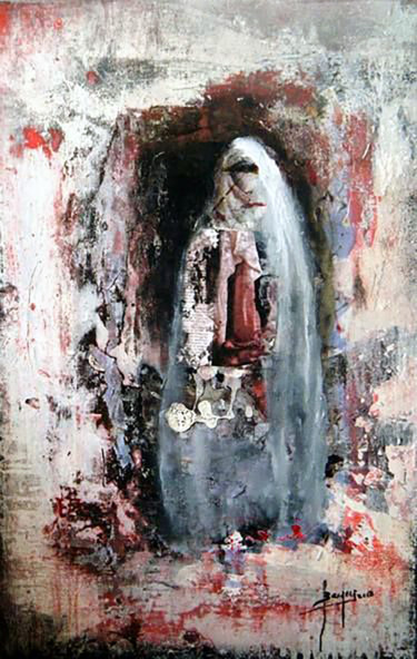 Картина под названием "Traditions perdues" - Faiza, Подлинное произведение искусства, Акрил Установлен на Деревянная рама дл…