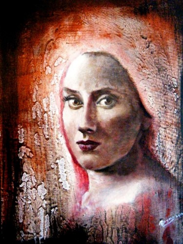 Schilderij getiteld "Femme orientale" door Faiza, Origineel Kunstwerk, Acryl