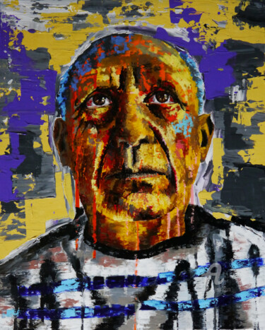 Painting titled "[SOLD] Picasso Next…" by Bazévian Delacapucinière, Original Artwork, Oil