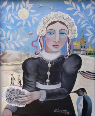 Painting titled "La princesse russe" by Francoise Bazin, Original Artwork