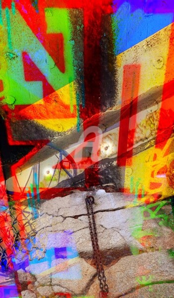 Цифровое искусство под названием "Street âne" - Bazoocat, Подлинное произведение искусства, Фотомонтаж