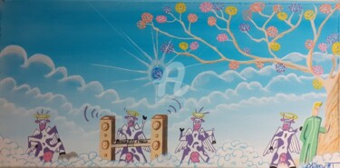 Peinture intitulée "Tony in the sky" par Bazoocat, Œuvre d'art originale, Acrylique