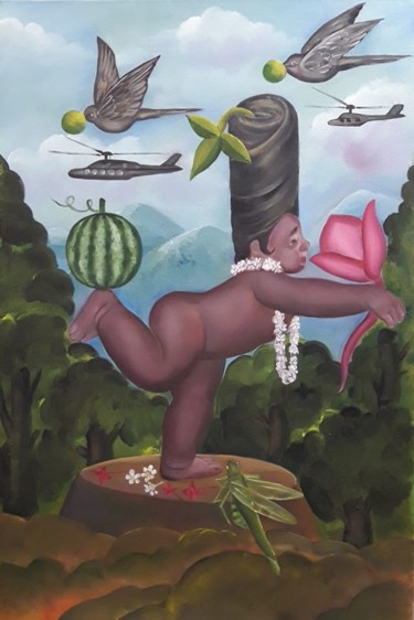 Mind and universe series 5 Peinture intitulée "Mind and universe s…" par Balucharan Us, Œuvre d'art originale, Huile