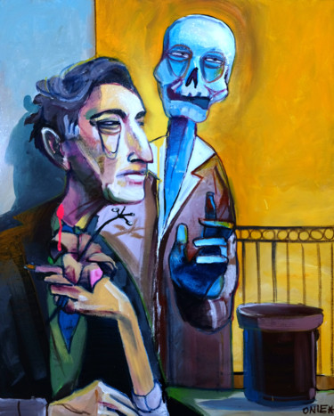 Painting titled "Jean Cocteau" by Onie Jackson, Original Artwork, Acrylic