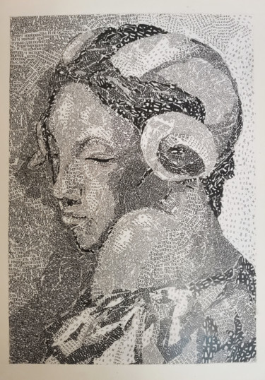Вакханка. Шрифтовой постер Collages intitulée "Вакханка. Шрифтовой…" par Ангелина Попова (Abrodesh), Œuvre d'art originale, Collages