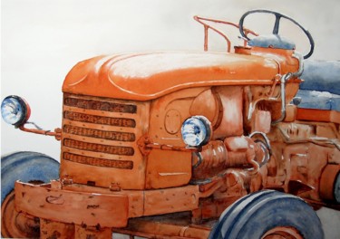 Pintura titulada "le tracteur de fran…" por Bernard Camborde, Obra de arte original, Acuarela