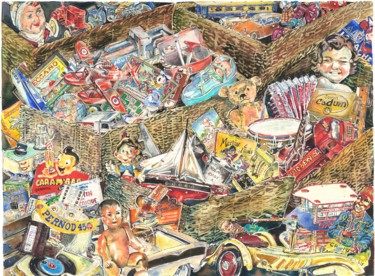 NOSTALGIE Gravures & estampes intitulée "NOSTALGIE" par Dominique Chapuis, Œuvre d'art originale, Aquarelle
