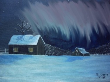 Painting titled "Northern Lights" by B.Corey, Original Artwork