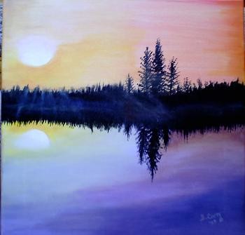 Painting titled "Sunset Serenity" by B.Corey, Original Artwork
