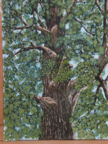 Peinture intitulée "l arbre" par Bdan, Œuvre d'art originale, Huile