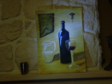 Peinture intitulée "le vin de ma cave" par Bdan, Œuvre d'art originale, Huile