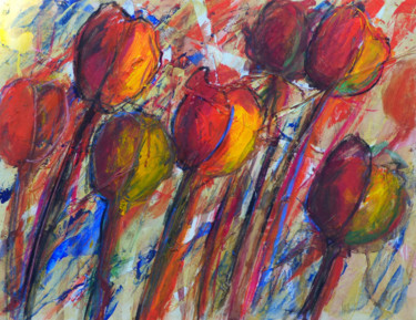 Peinture intitulée "Fleurs ou arbres 3" par Bernard Des Roseaux, Œuvre d'art originale, Acrylique