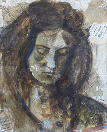 Peinture intitulée "Adelaïde 2" par Bernard Des Roseaux, Œuvre d'art originale, Encre