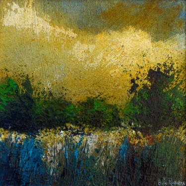 Painting titled "Paysage imaginaire…" by Bernard Des Roseaux, Original Artwork, Oil Mounted on Wood Panel