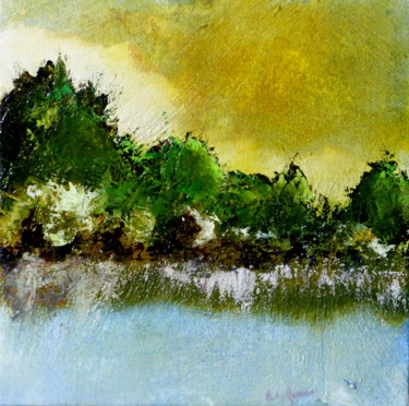 Painting titled "Paysage imaginaire…" by Bernard Des Roseaux, Original Artwork, Oil