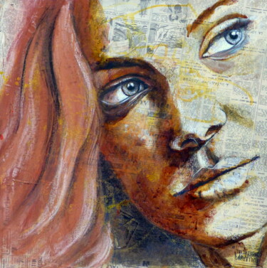 Painting titled "Maureen" by Bernard Des Roseaux, Original Artwork, Pastel Mounted on Wood Stretcher frame