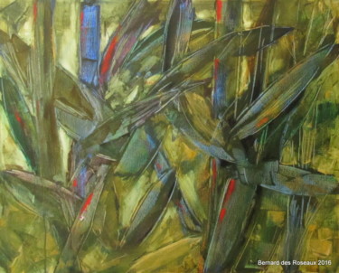 Peinture intitulée "Bambous" par Bernard Des Roseaux, Œuvre d'art originale, Acrylique