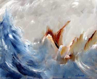 Pintura titulada "Tempête sur l'océan" por Bernard Des Roseaux, Obra de arte original, Acrílico