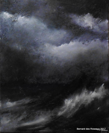 Painting titled "Tempête en mer 3 (j…" by Bernard Des Roseaux, Original Artwork, Acrylic