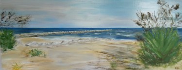 Painting titled "la plage du Grand R…" by Benedicte De Crépy Dubarry, Original Artwork, Oil