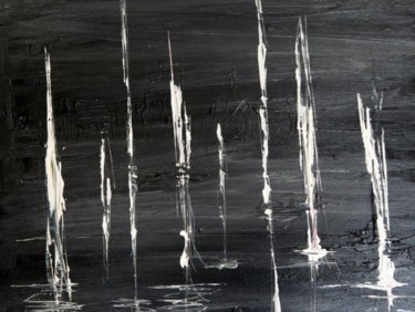 Peinture intitulée "noir et blanc" par Bdum, Œuvre d'art originale, Huile