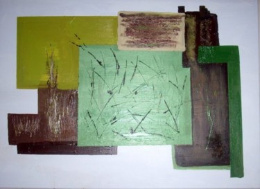 Peinture intitulée "marron vert" par Bdum, Œuvre d'art originale, Acrylique