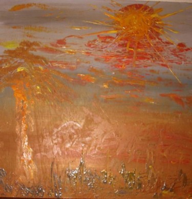 Painting titled "soleil couchant" by Bdum, Original Artwork