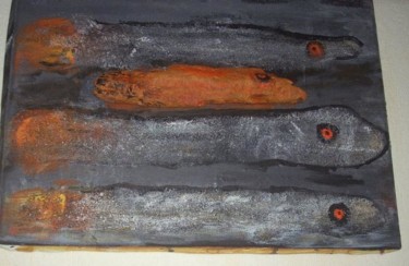 Painting titled "pêche" by Bdum, Original Artwork