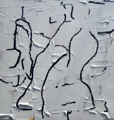 Peinture intitulée "chemins noirs, fond…" par Bdum, Œuvre d'art originale