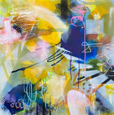 Картина под названием "Dream Yellow No.4" - Bea Schubert, Подлинное произведение искусства, Акрил