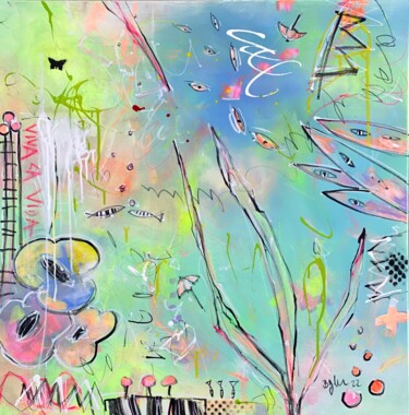 Картина под названием "Viva La Vida No.14" - Bea Schubert, Подлинное произведение искусства, Акрил Установлен на Деревянная…