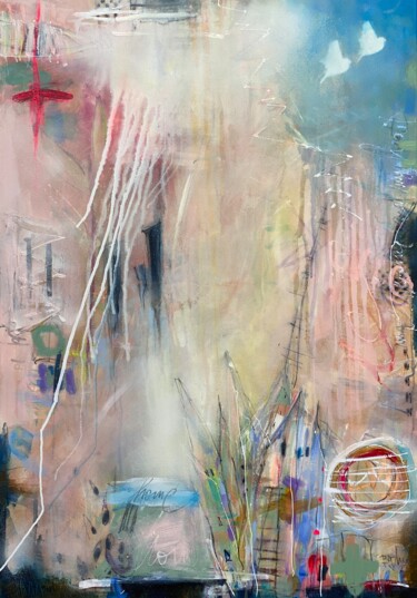 Картина под названием "My Home And My Hear…" - Bea Schubert, Подлинное произведение искусства, Акрил Установлен на Деревянна…